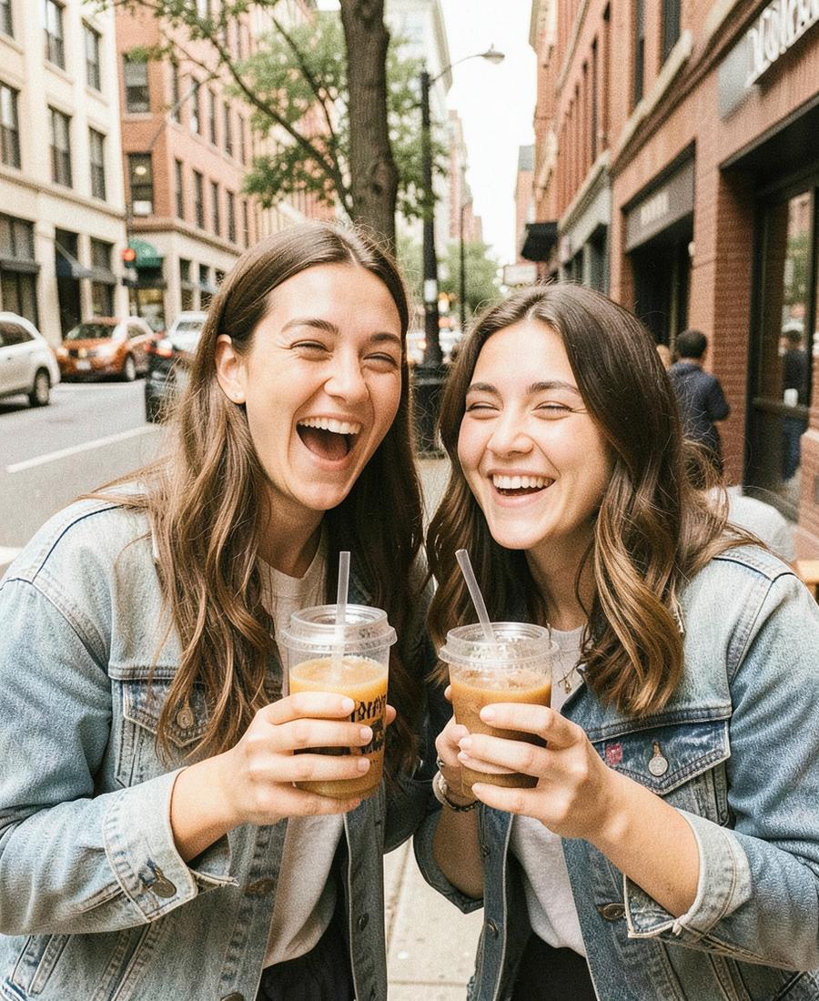 crew community drinking iced coffee