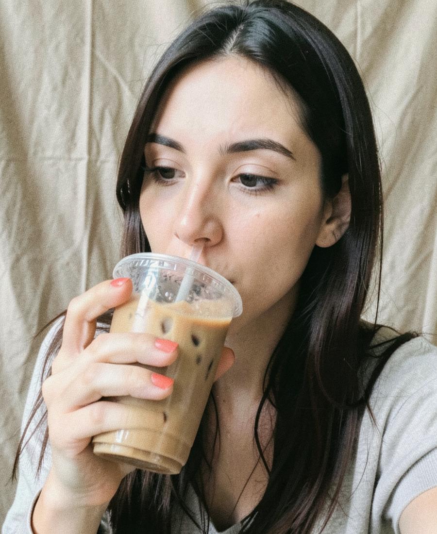 crew community drinking iced coffee